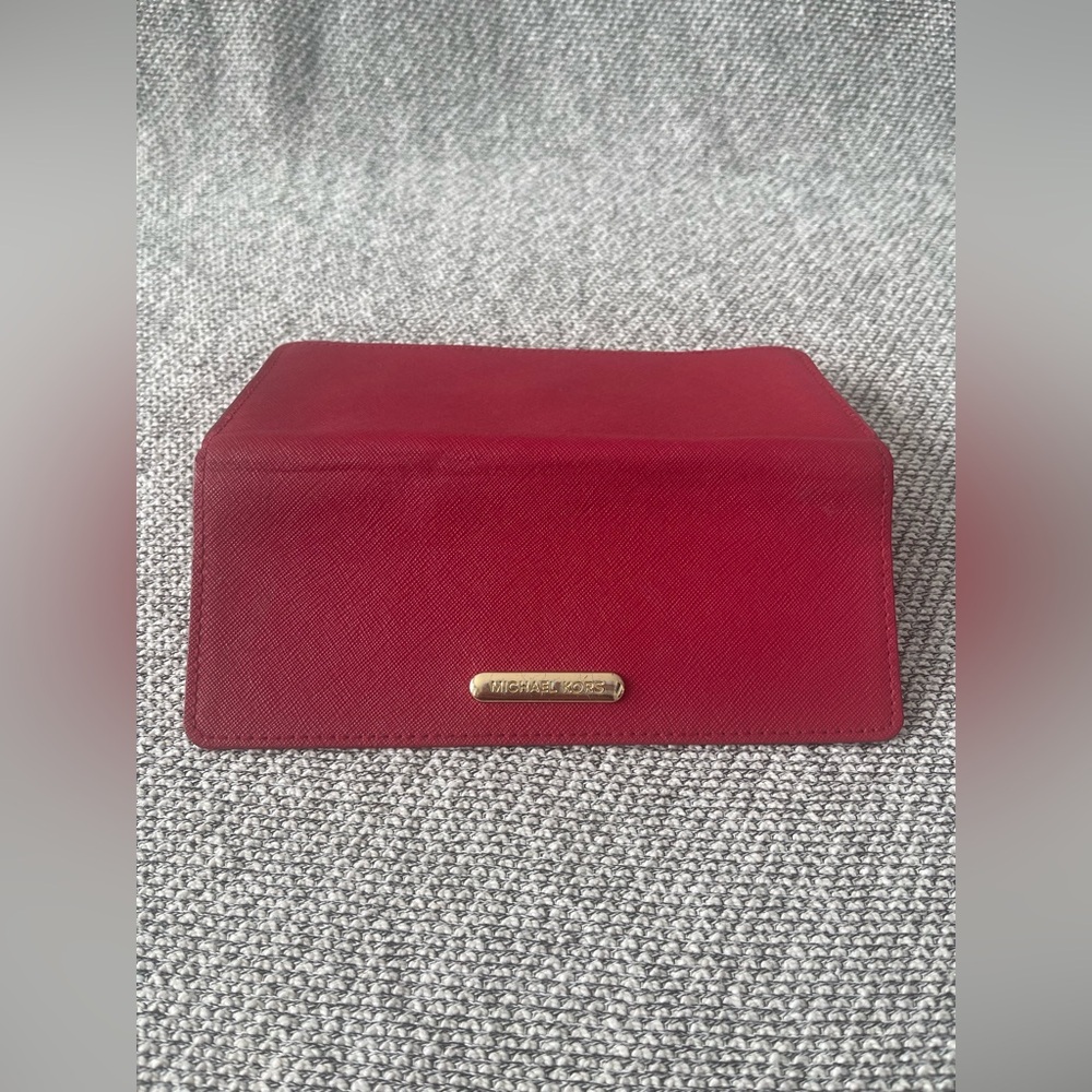Michael Kors Red Wallet with Gold Hardware